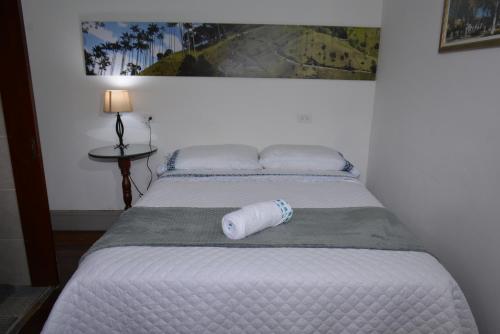SalaminaLa Estancia Hotel Boutique的一间卧室配有一张带滚动床的卧室