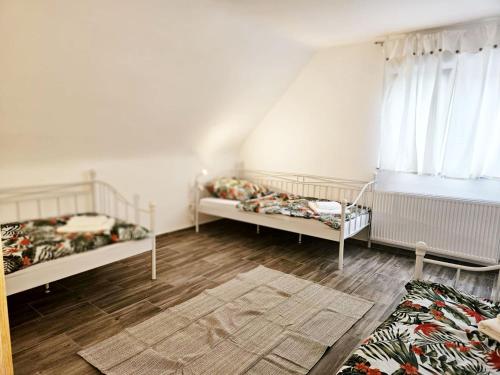 曼海姆Work & Stay in Mannheim的客房设有两张双层床和一扇窗户。