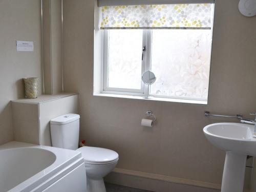 安布尔Kittiwakes的一间带卫生间、水槽和窗户的浴室