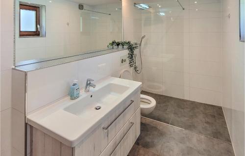 普雷罗Amazing Home In Prerow With Wifi的白色的浴室设有水槽和卫生间。