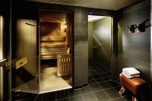 鲁瓦西昂法兰西pentahotel Paris Charles de Gaulle的一间带步入式淋浴间和卫生间的浴室