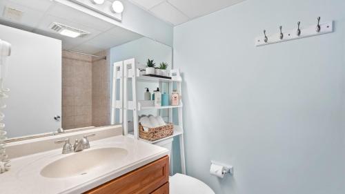 大洋城海洋时代公寓的一间带水槽和镜子的浴室