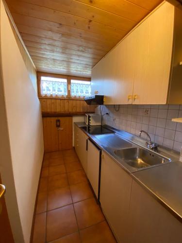 佛加里达Immobiliare Folgarida Apartments的厨房配有水槽和台面