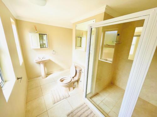 开普敦Hotel Vibes Cape Town Plattekloof的一间带卫生间和淋浴的浴室