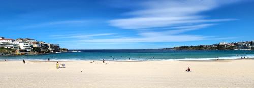 悉尼Moments to famous Bondi Beach的一群人,在海边的海滩上