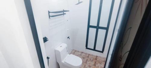 Bakar ParitHomestay Asam Pedas Parit Jawa Muar的浴室设有白色卫生间和窗户
