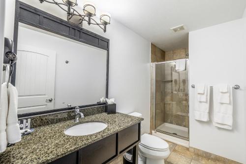 日内瓦湖里奇酒店的一间带水槽、卫生间和镜子的浴室