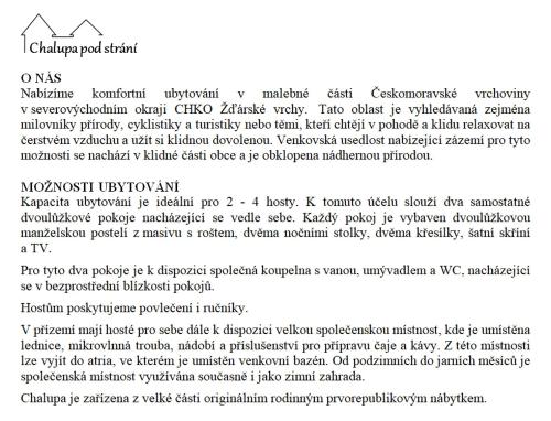 TelecíChalupa pod strání的带有段落的文件的页