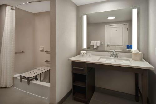 奥兰多Homewood Suites By Hilton Orlando Flamingo Crossings, Fl的一间带水槽和镜子的浴室