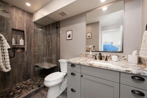 杜兰戈Tamarron HighPoint - 571的浴室配有卫生间、盥洗盆和淋浴。