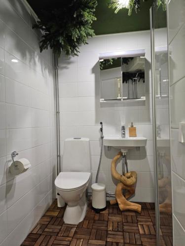 于韦斯屈莱ROVIO REST IN FOREST的一间带卫生间和水槽的浴室
