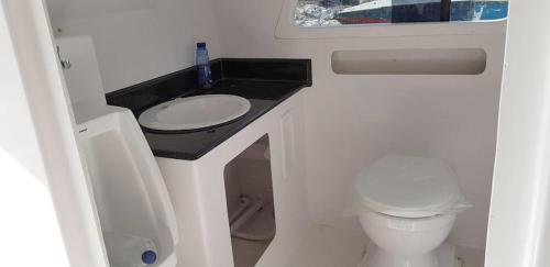 八丹拜Gilibooking ticket的一间带水槽和卫生间的小浴室