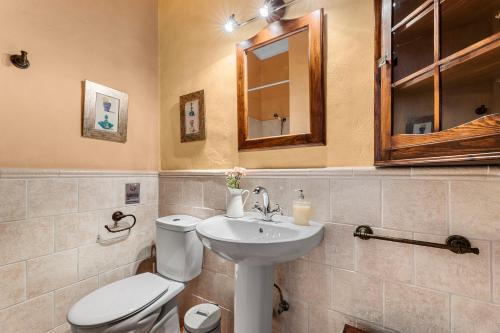 瓜蒂萨Finca de los Abuelos的一间带卫生间和水槽的浴室