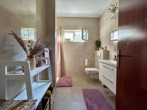 拉茨斯切Apartments Korta的一间带卫生间和水槽的浴室