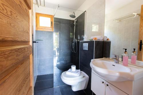 波尔图波罗玛瑞E蒙蒂酒店的一间带水槽、卫生间和淋浴的浴室