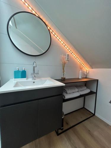 登堡Boetje 51的一间带水槽和镜子的浴室