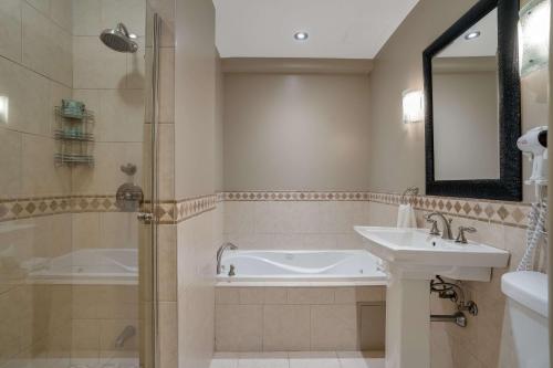 蒙特利尔西佳玛丽乡村酒店的带浴缸、水槽和淋浴的浴室