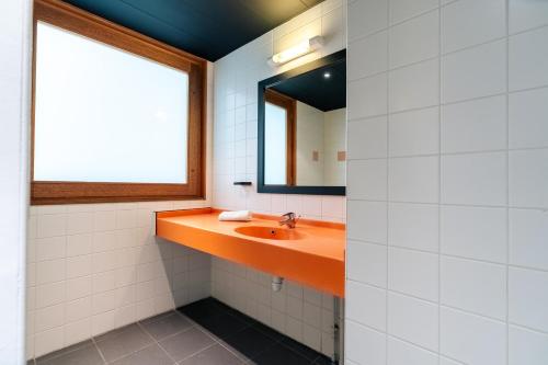 阿斯克新城Cowool Lille Villeneuve D'Ascq - Ex Olivarius的一间带水槽和镜子的浴室