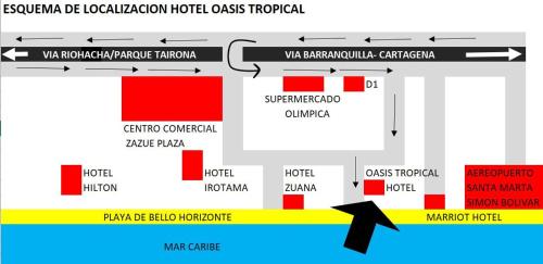 圣玛尔塔OASIS TROPICAL HOTEL的酒店入住层图