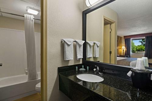 费耶特维尔贝斯特韦斯特温斯套房汽车旅馆的一间带水槽和镜子的浴室
