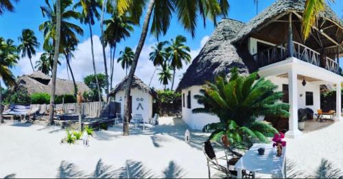 江比阿The Loft Zanzibar Kikadini Beach的棕榈树和建筑度假村