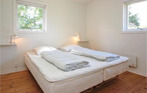 ÅrøsundAmazing Home In Haderslev With Kitchen的一张床上的房间,里面有两个毯子