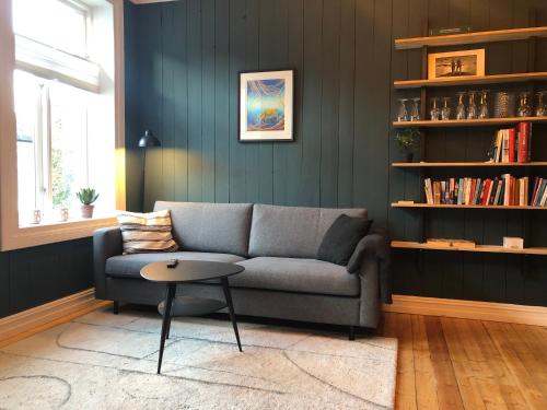 奥斯陆Botanical garden apartments的客厅配有沙发和桌子