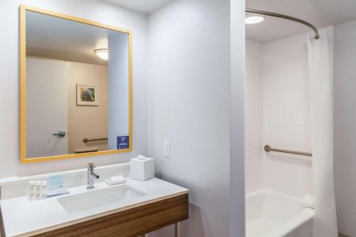 奥那拉斯加拉克罗斯/奥纳拉斯卡汉普顿酒店的一间带水槽和镜子的浴室