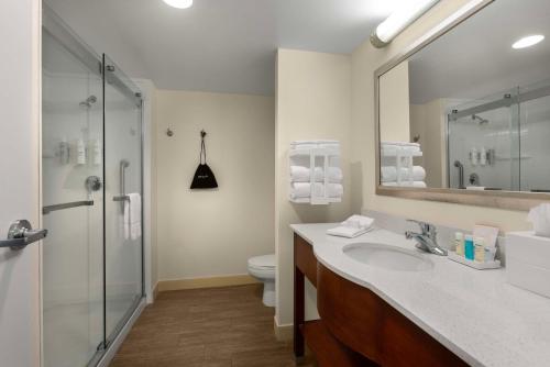 贝尔蒙特蒙特克罗斯贝尔蒙特汉普顿酒店的一间带水槽、卫生间和镜子的浴室