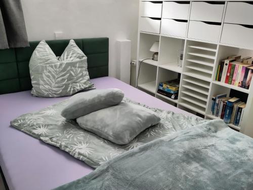 QuierschiedCasa Viva - Separate, ruhig gelegene Wohnung的床上有2个枕头