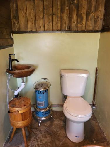 圣巴巴拉Hobbit Haven的一间带卫生间和水槽的浴室