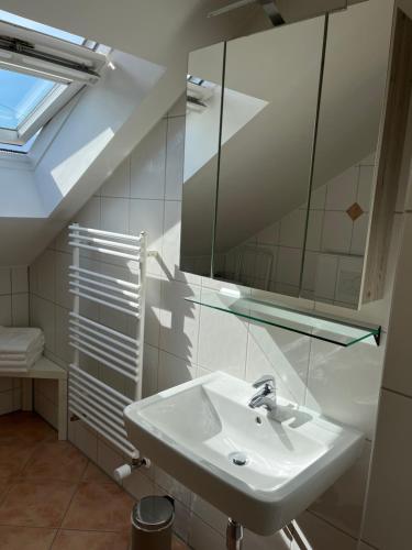 罗塞格Das Bergl的一间带水槽和镜子的浴室