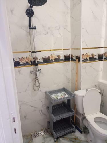 阿加迪尔أكادير حي السلام的一间带卫生间和淋浴的浴室