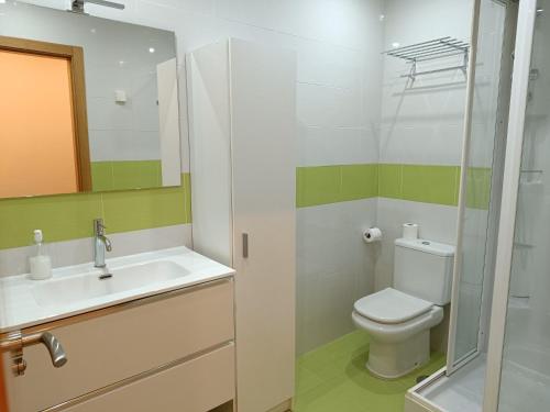 阿维莱斯Los Caños de Rivero, con GARAJE y WIFI, VUT-4366-AS的一间带卫生间、水槽和镜子的浴室