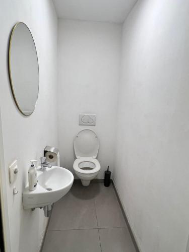 鲁瑟拉勒Alexa Residence - Appartement 1的白色的浴室设有卫生间和水槽。