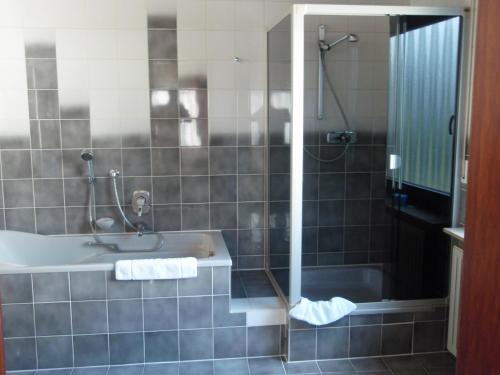 Rheinbreitbach豪斯伯格博里克酒店的浴室配有盥洗盆和浴缸。