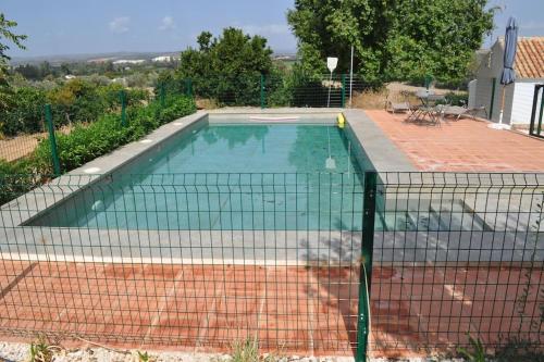 科尔多瓦Casa rural La Liñana的后院带网的游泳池