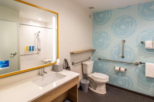 尼斯维尔Tru By Hilton Niceville, Fl的一间带卫生间、水槽和镜子的浴室