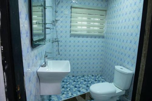 OshienHolly House的浴室配有白色卫生间和盥洗盆。