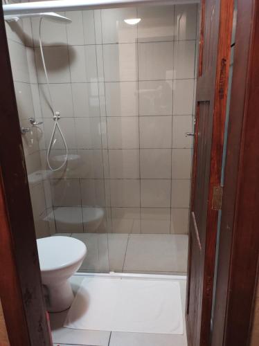 圣安东尼奥-杜皮尼亚尔Solar dos Pinhais的带淋浴和卫生间的浴室。