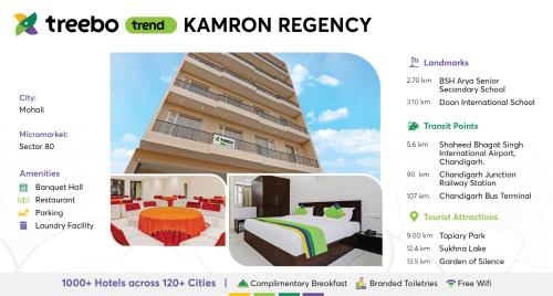 MohaliTreebo Kamron Regency Sector 80的酒店卡姆隆恢复页面的截图