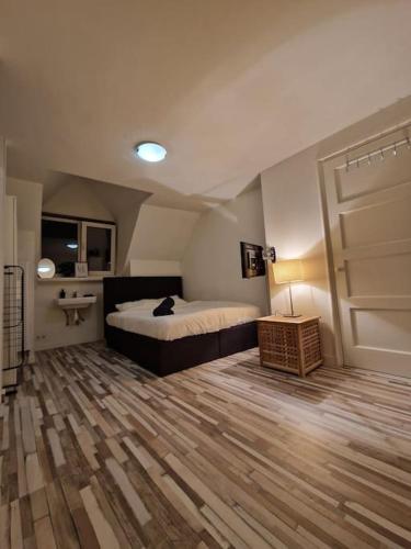 埃因霍温Room 505 - Eindhoven by T&S的一间卧室,卧室内设有一张床和一扇门