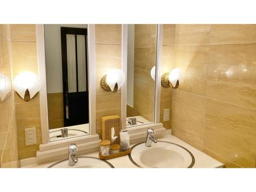 白马村Restaurant & Hotel Traumerei - Vacation STAY 16060v的浴室设有2个水槽和2面镜子