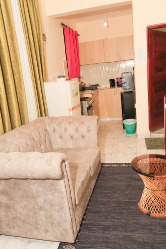 姆特瓦帕AMELIA BNBS的带沙发的客厅和厨房