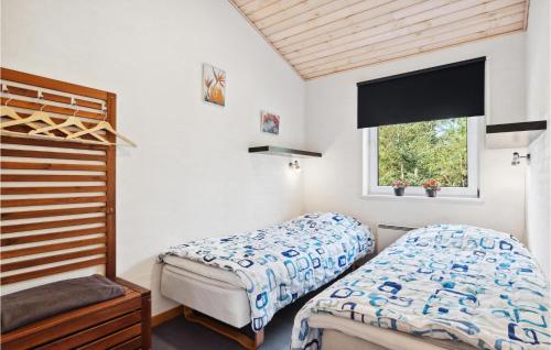 菲耶里茨莱乌Lovely Home In Fjerritslev With Wifi的一间卧室设有两张单人床和一个窗户。