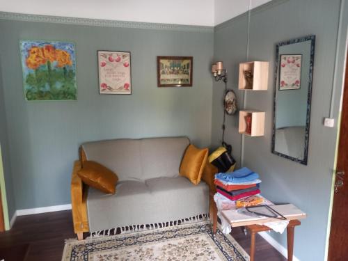 萨洛Vaskio-bed的客厅配有沙发和桌子