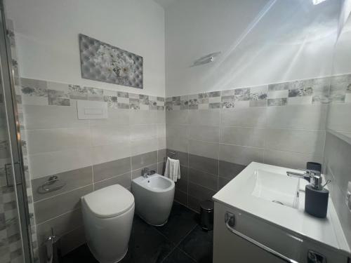 布多尼Acquamarina Luxury Rooms的一间带卫生间和水槽的浴室