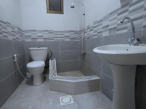 TufailahSail Alhasa Tourist Resort-Tafila的一间带卫生间和水槽的浴室