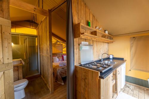 卡波利韦里特努塔德勒里帕尔特酒店的一间带水槽和卫生间的厨房