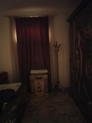 开罗Elfahd的一间房间,在角落里设有一张床和一根杆